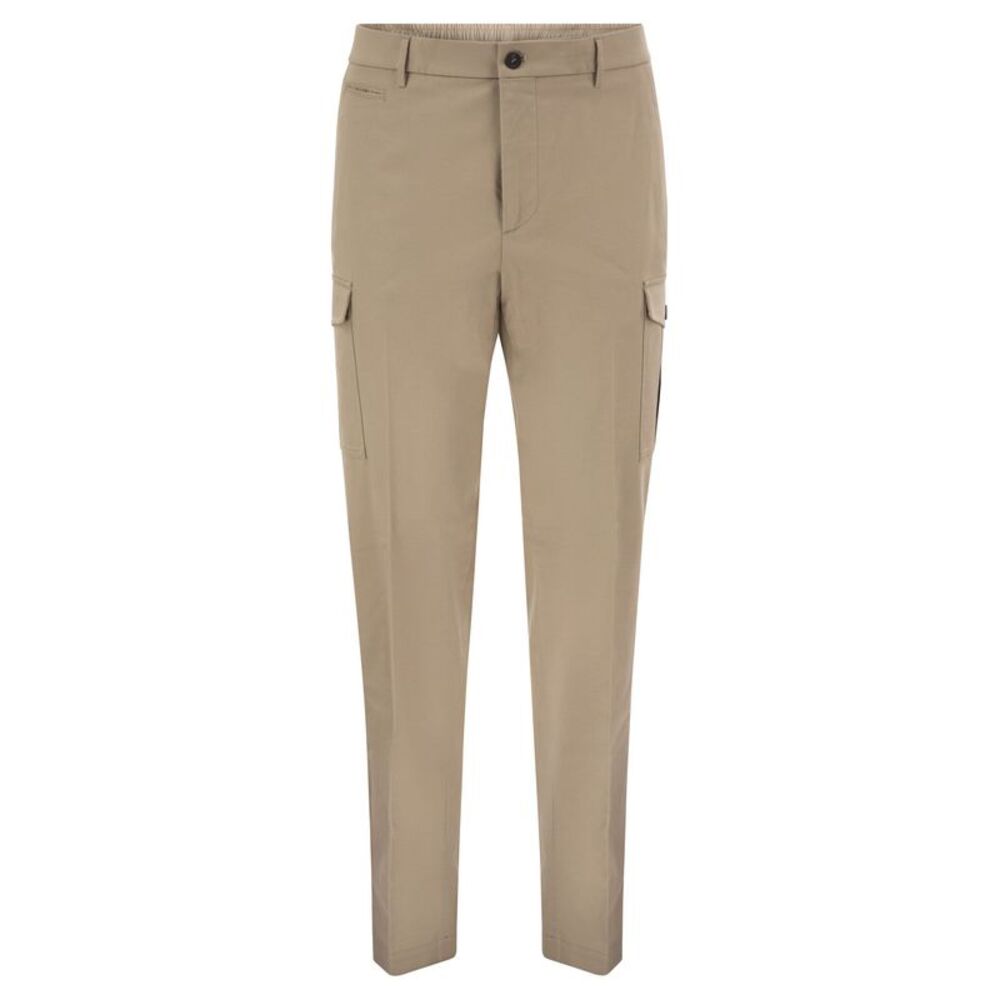 Peserico Men Stretch Cotton Cargo Trousers